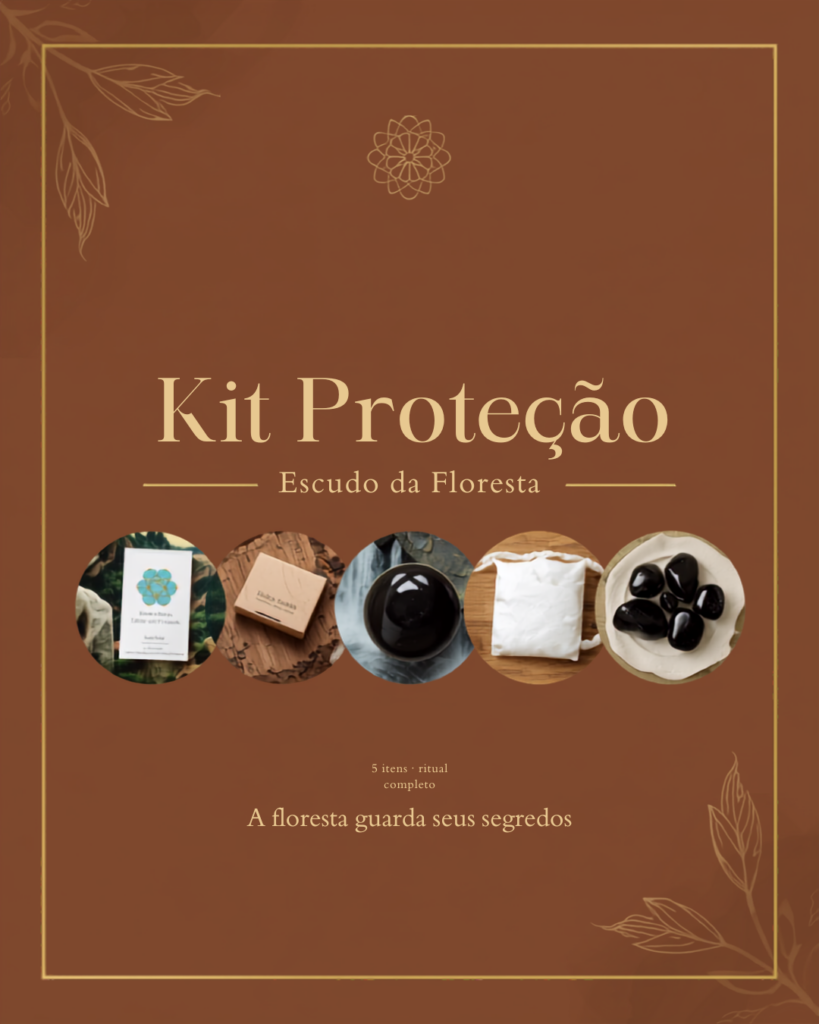 Kit Proteção Escudo da Floresta - defumação de arruda, sal de descarrego, ônix, incenso e olho grego