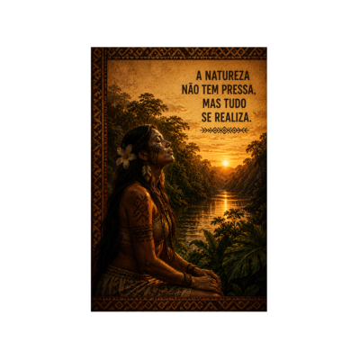 Quadro A Natureza Não Tem Pressa, arte da Segredos da Floresta em 40 × 60 cm com moldura