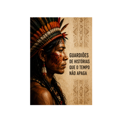 Quadro Guardiões de Histórias, retrato ancestral em perfil da Segredos da Floresta, 40 × 60 cm